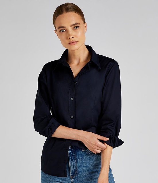 Kustom Kit - Ladies Long Sleeve Tailored Workwear Oxford Shirt