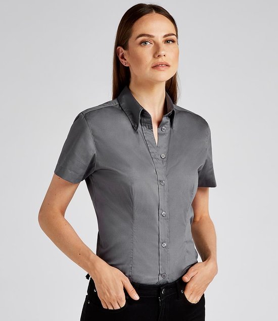 Kustom Kit - Ladies Premium Short Sleeve Tailored Oxford Shirt