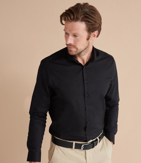 Henbury - Long Sleeve Stretch Poplin Shirt