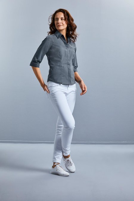 Russell - Russell Ladies ¾ sl. Fit. Polycot. Pop. Shirt