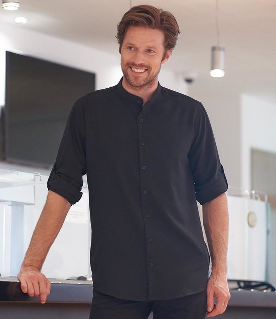 Henbury - Mandarin Roll Sleeve Anti-Bac Wicking Shirt