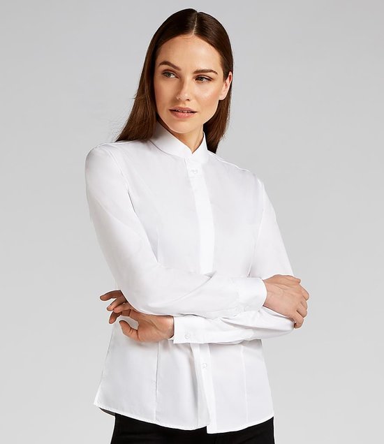 Kustom Kit - Ladies Long Sleeve Tailored Mandarin Collar Shirt