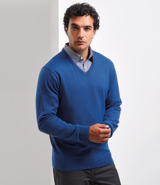 Premier - Knitted Cotton Acrylic V Neck Sweater
