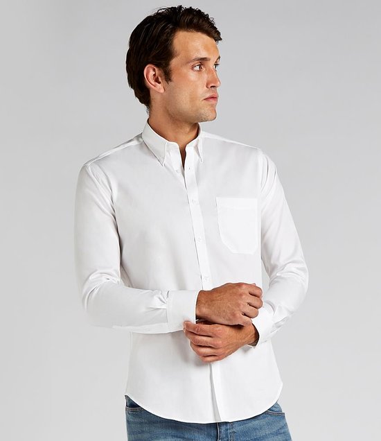 Kustom Kit - Premium Long Sleeve Slim Fit Oxford Shirt