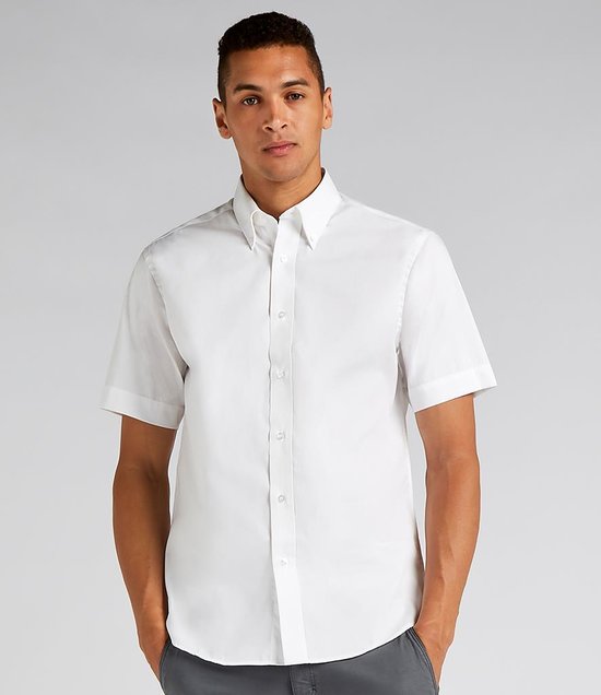 Kustom Kit - Premium Short Sleeve Tailored Oxford Shirt