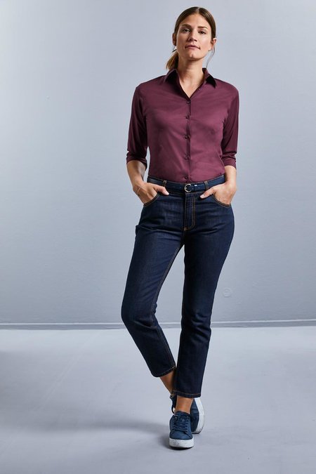 Russell - Russell Ladies ¾ sl. Fitted Stretch Shirt