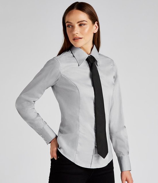 Kustom Kit - Ladies Premium Long Sleeve Tailored Oxford Shirt